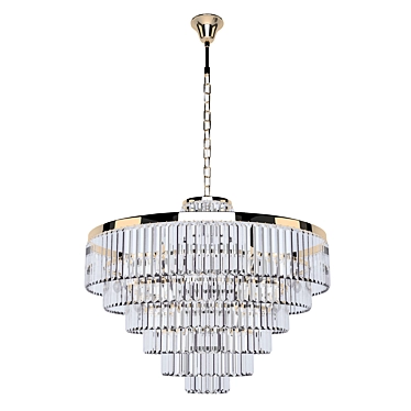  Luxe Gold Crystal Pendant Light 3D model image 1 