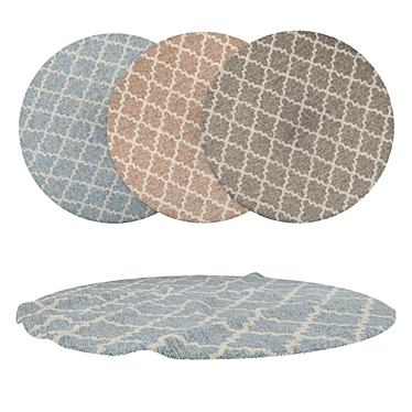Round Carpet Set with Variations 3D model image 1 