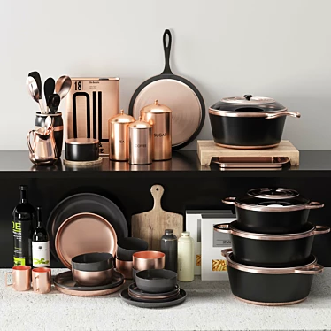 Copper Culinary Collection 3D model image 1 