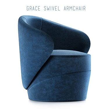 Grace Swivel Armchair: Timeless Elegance 3D model image 1 