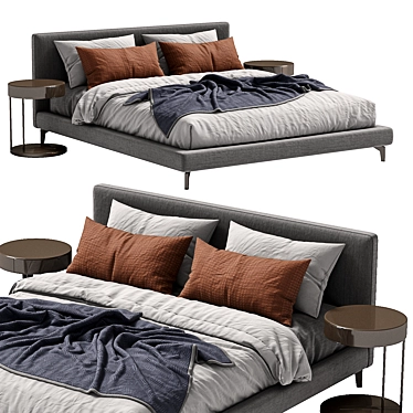 Meridiani Bed STONE UP: Stylish and Functional 3D model image 1 