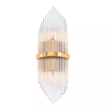 Gold Metal Glass Rod Vanity Light 3D model image 1 