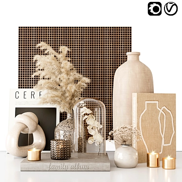 Versatile Decor: Family Album, Candles, Vases & More 3D model image 1 