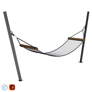 Cozy Courtyard Stationary Hammock 3D model image 1 