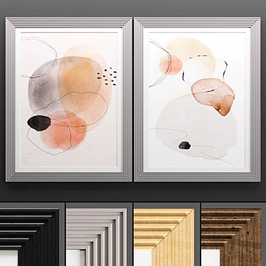 Elegant Art Frame: 2 Frames, 4 Textures 3D model image 1 