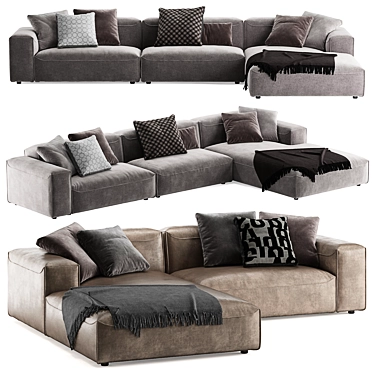 Modern and Chic Rolf Benz L Sofa 3D model image 1 