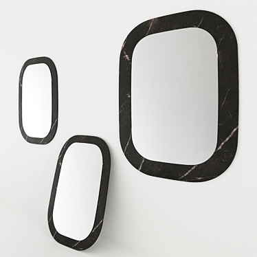 Sleek Ceramic Edgeless Mirror 3D model image 1 