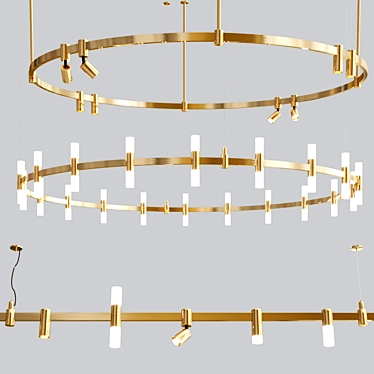 Brilliant Brass Lighting: AUROOM Collection 3D model image 1 