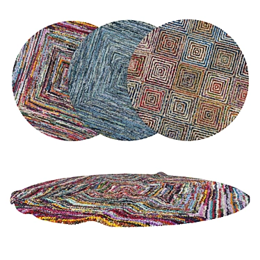 Round Carpets Set: Versatile and Detailed 3D model image 1 