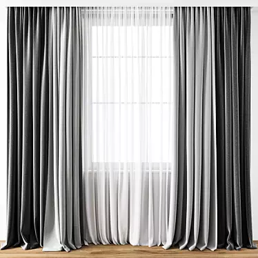 Exquisite Curtain Model - 3ds max & Obj 3D model image 1 