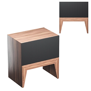 Sleek Gofra Bedside Table 3D model image 1 