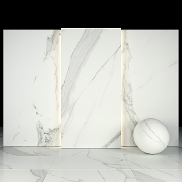 Elegant Afyon White Marble Collection 3D model image 1 