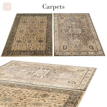 Polys: 3 888, Vets: 4 004 | Modern Rug 3D model image 1 