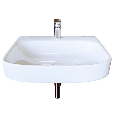 Sleek Roca Debba Wall-Hung Washbasin 3D model image 1 