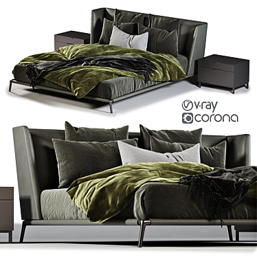 Elegant Comfort: Poliform Bed 3D model image 1 