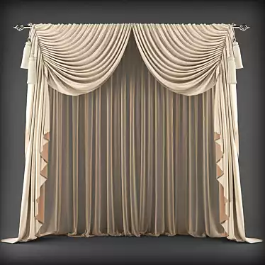 High-Quality Polys & Verts Curtains 3D model image 1 