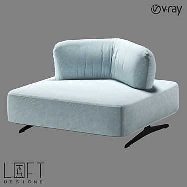 LoftDesign Armchair 2978: Modern Metal and Fabric Seating 3D model image 1 