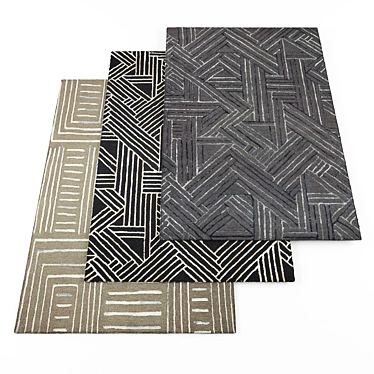 Modern Rugs Bundle - 4 Pieces 3D model image 1 