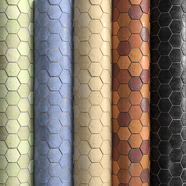 HexaColor10 - 5 Color Hexagon Tiles 3D model image 1 