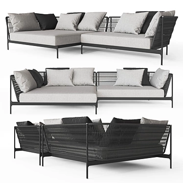 Gloster Grand Weave Lounger: Modular Luxury Sofa 3D model image 1 