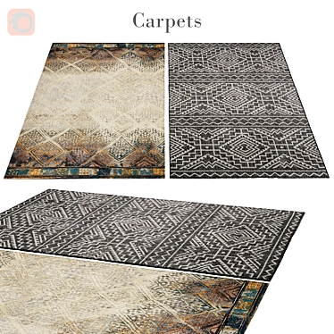 Elegant Gray Area Rug 3D model image 1 