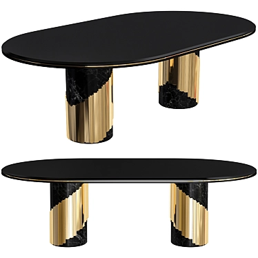 Elegant Littus Oval Dining Table 3D model image 1 