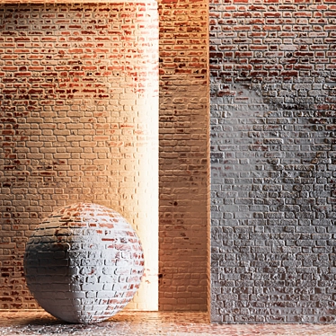 Seamless Grunge Brick Wall 3D model image 1 