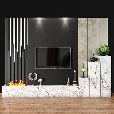 Sleek TV Wall Unit: Modern Design 3D model image 1 