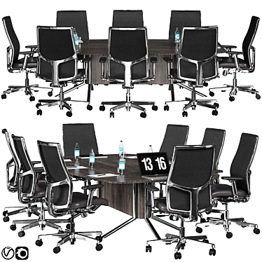 Modern Conference Table: Sleek Design, Spacious 3D model image 1 