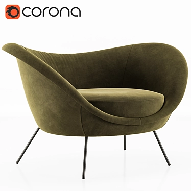 Modern Italian Design: Gio Ponti Armchair 3D model image 1 