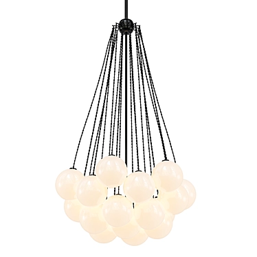 Elegant Glass Orb Pendant Chandelier 3D model image 1 