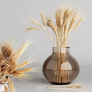 Elegance in a Vase: Wheat Bouquets 3D model image 1 