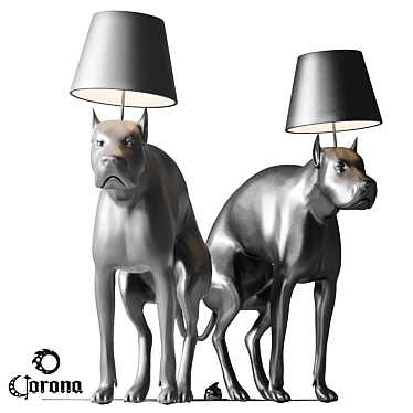 Playful Pooch Lamp 3D model image 1 