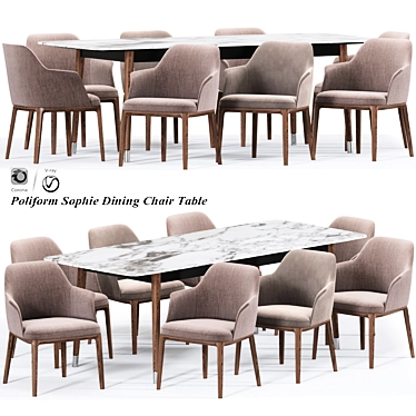 Elegant Poliform Sophie Chair 3D model image 1 