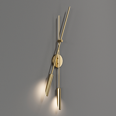 Stylish CB2 Cloven Brass Sconce 3D model image 1 