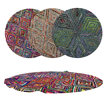 Round Carpets Set - Versatile and Stylish 3D model image 1 