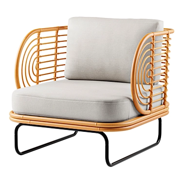 Modern Rattan Chair 3D model image 1 