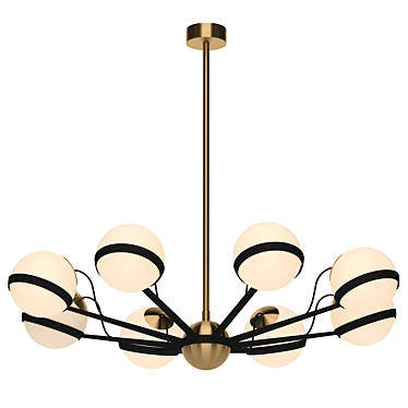 Elegant Brass-Finished Chandelier 3D model image 1 