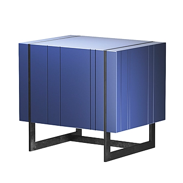 Blue Olsen Bedside Table with Metal Legs 3D model image 1 