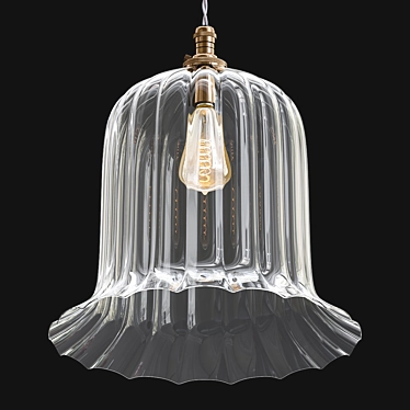 Ribbed Glass Pendant Light 3D model image 1 