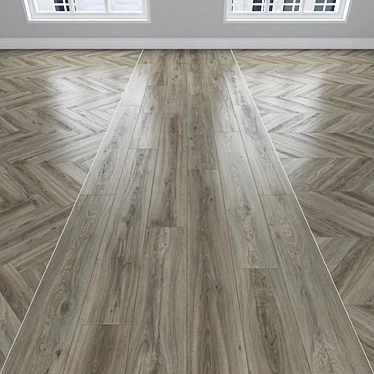 Parquet Oak: Herringbone, Linear, Chevron 3D model image 1 