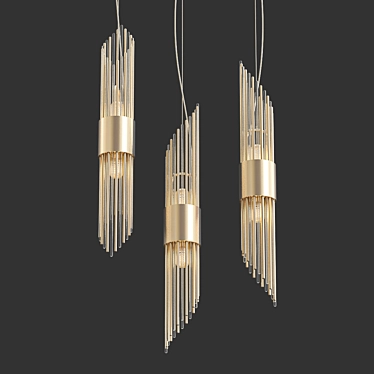 Art Deco Hanging Pendant Light 3D model image 1 