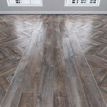  Oak Parquet Collection: Herringbone, Linear & Chevron 3D model image 1 