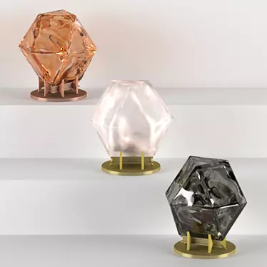 Elegant Welles Glass Table Lamp 3D model image 1 
