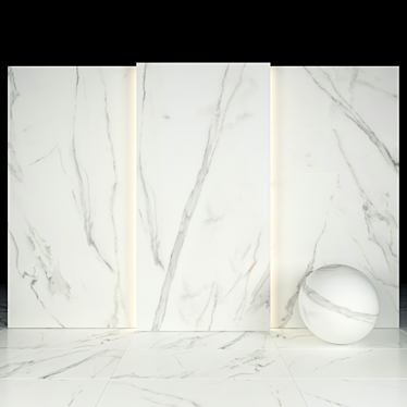 Elegant Afyon White Marble Collection 3D model image 1 