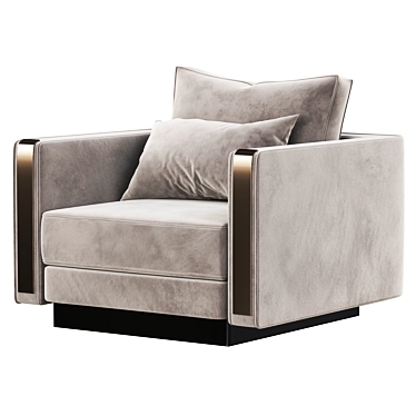 Modern Gray Carmen Armchair 3D model image 1 