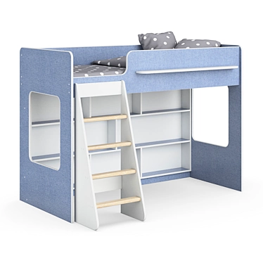 Modular Loft Bed Set in White 3D model image 1 