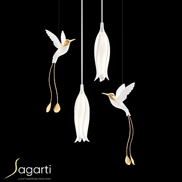 Sagarti Alba: Elegant Composition with Single Lamps & Pendant Decor 3D model image 1 