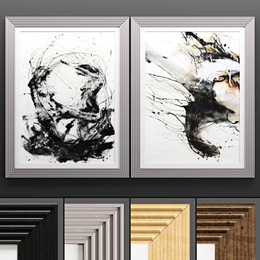 Modern Art Frame Set - 2 Frame Textures 3D model image 1 