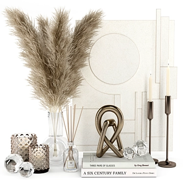 Elegant Pampas Decor Set 3D model image 1 